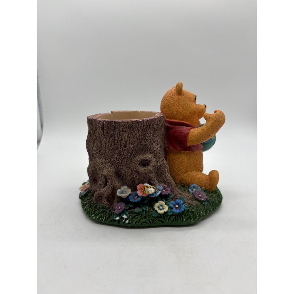 Disney Winnie the Pooh Pencil Cup Holder Planter Honey Pot Tree Stump Resin - Picture 2 of 8